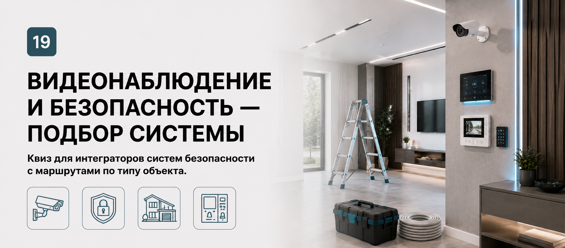 Шаблон квиза «Видеонаблюдение и безопасность — подбор системы» в конструкторе Quizi.by